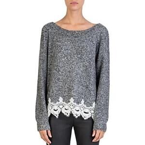 The Kooples Sport Fleece Lace-Trim Sweatshirt
